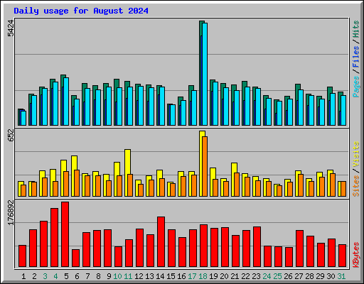 Daily usage for August 2024