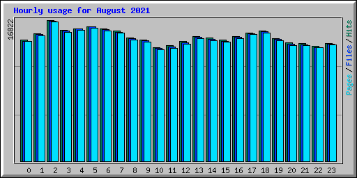 Hourly usage for August 2021