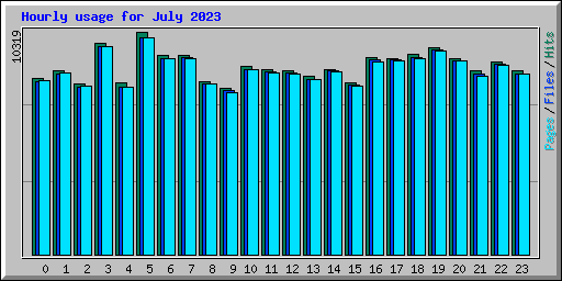 Hourly usage for July 2023