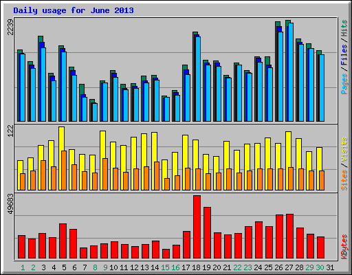 Daily usage for June 2013