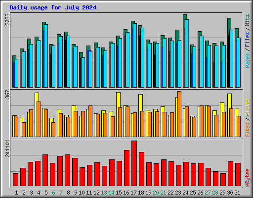 Daily usage for July 2024