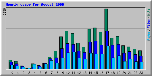 Hourly usage for August 2009