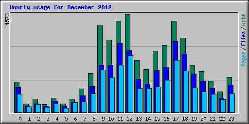 Hourly usage for December 2012