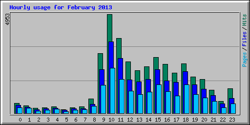 Hourly usage for February 2013