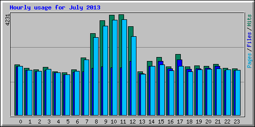 Hourly usage for July 2013