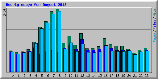 Hourly usage for August 2013