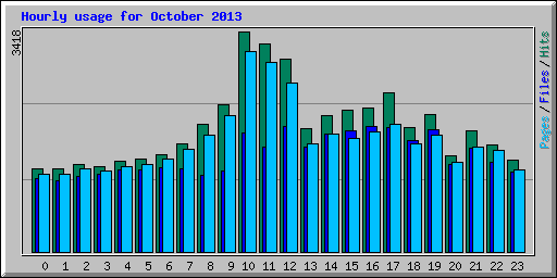 Hourly usage for October 2013