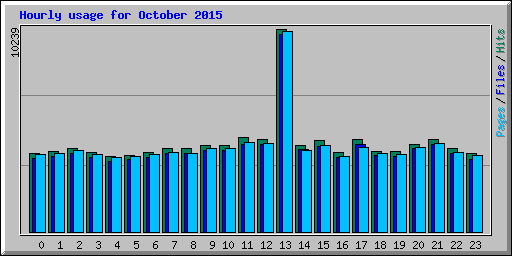 Hourly usage for October 2015