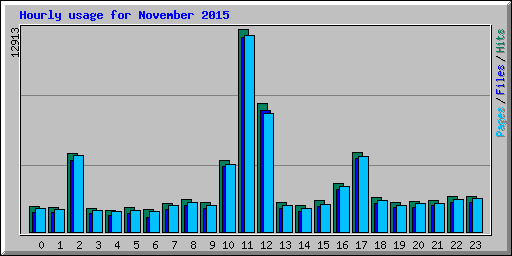 Hourly usage for November 2015