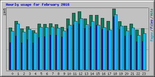 Hourly usage for February 2016