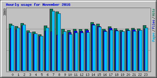 Hourly usage for November 2016