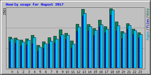 Hourly usage for August 2017