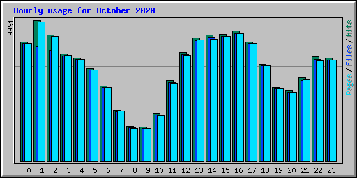 Hourly usage for October 2020