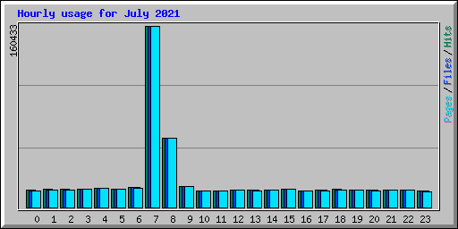 Hourly usage for July 2021